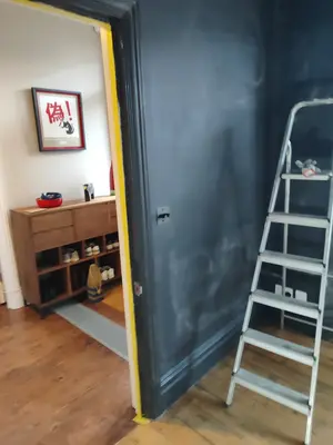 Dark interior — finished room