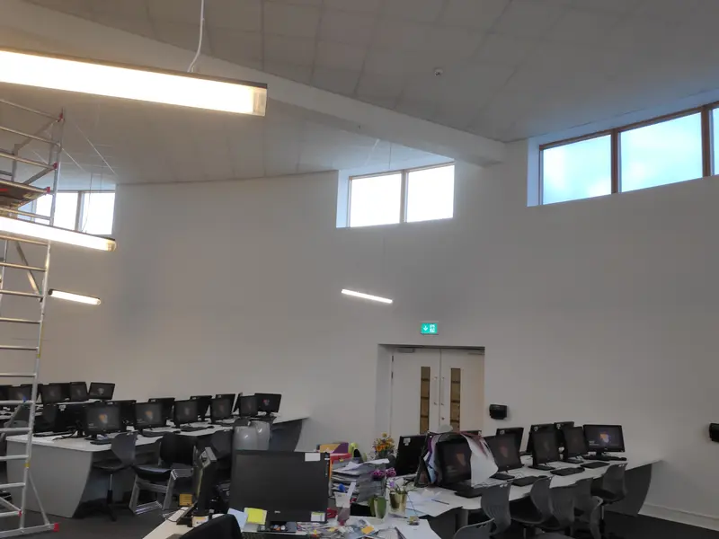 Milton Keynes Academy, Milton Keynes — computer suite with a mobile scaffold tower during repainting
